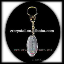 Keychain en cristal de LED avec l&#39;image gravée par laser 3D à l&#39;intérieur et le keychain en cristal blanc G032